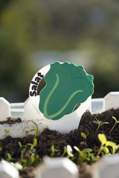 3D-gedrucktes Beetschild "Salat"